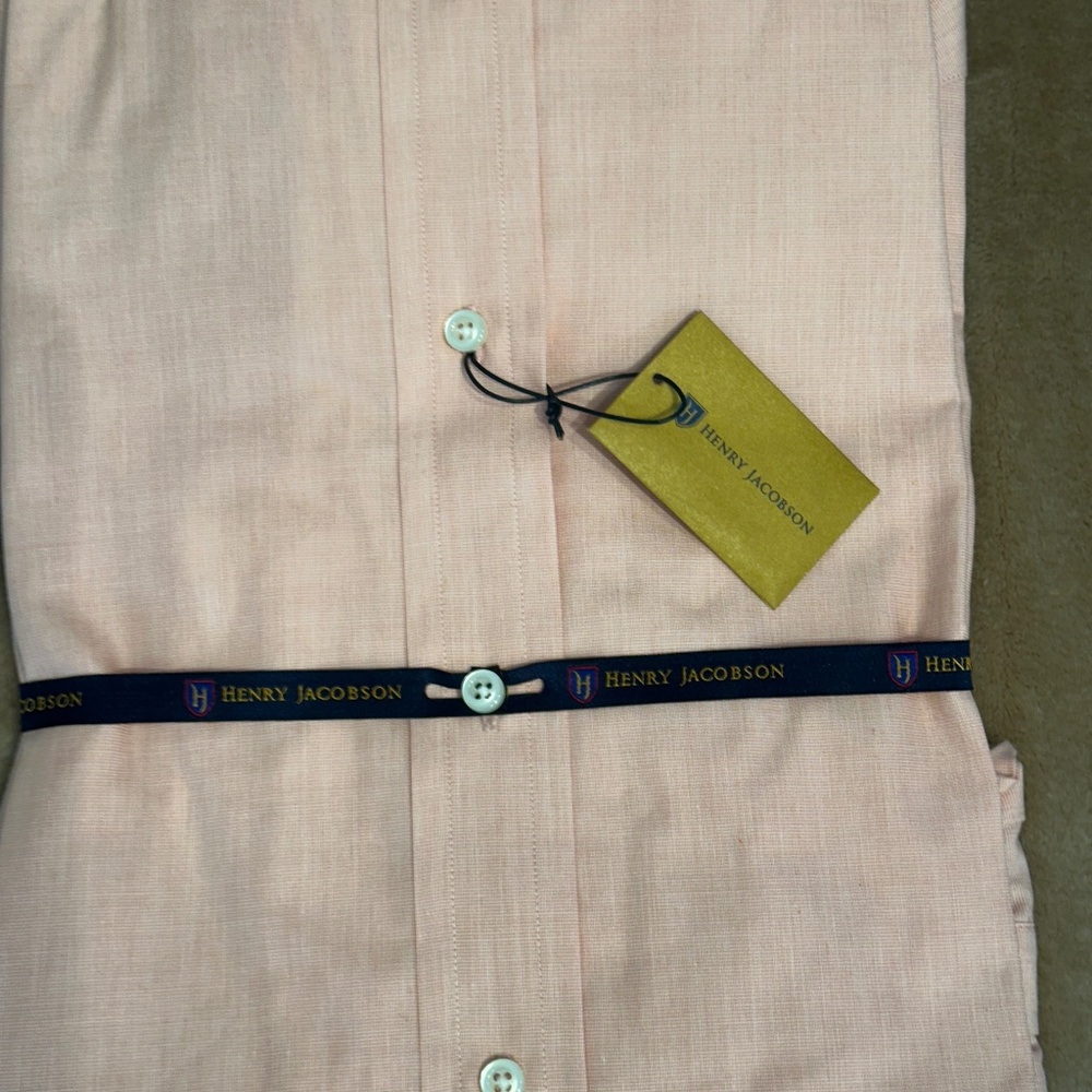 New Henry Jacobson dress shirt, 15 1/2” neck, 34/35" sleeve, barrel cuffs - Picture 3 of 3